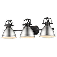 Golden 3602-BA3 BLK-PW - Yep by Golden Lighting Duncan 3-light Vanity in Matte Black and Pewter shade